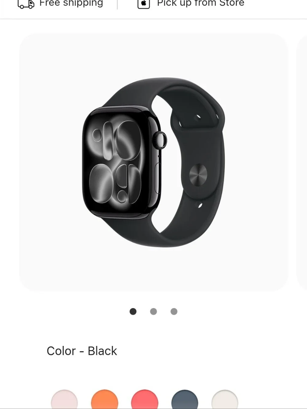 APPLE SERIES 11 46 MM Smartwatch with Black Silicone Band GPS Only